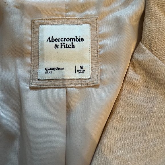 Linen cropped blazer - Picture 3 of 5